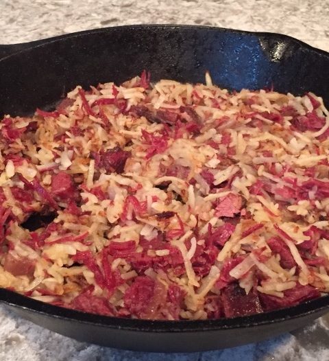 Corned Venison Hash with Dried Potatoes
